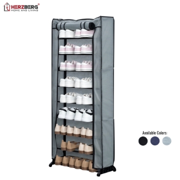 Show details for Herzberg HG-8076: 9-Tier Small Shoe Rack Organizer Blue Picture of Herzberg HG-8076: 9-Tier Small Shoe Rack Organizer Blue