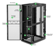 Image de APC Rack NetShelter SX2 networking 42U L750XP1200XH1991mm, noir, avec pann. Laté.