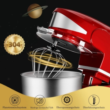 Show details for Royalty Line RL-PKM1600: 1600W 6-Speed Stainless Steel Stand Mixer 6L - Red Picture of Royalty Line RL-PKM1600: 1600W 6-Speed Stainless Steel Stand Mixer 6L - Red