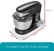 Picture of Royalty Line RL-PKM1600: 1600W 6-Speed Stainless Steel Stand Mixer 6L - Black