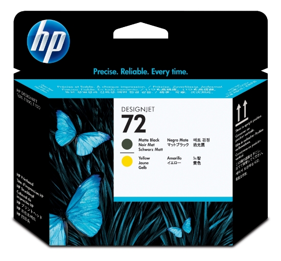 Picture of HP 72 Matte Black and Yellow DesignJet Printhead
