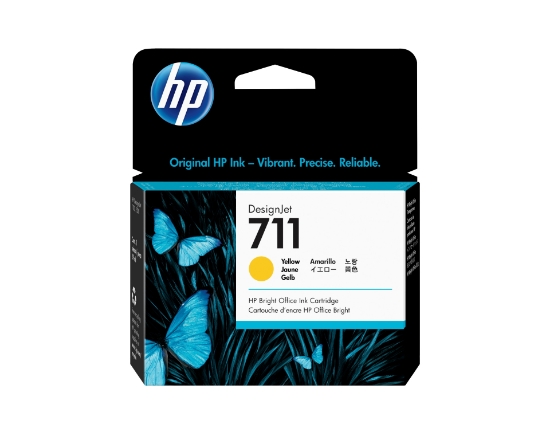 Image de HP 711 cartouche d'encre DesignJet jaune, 29 ml
