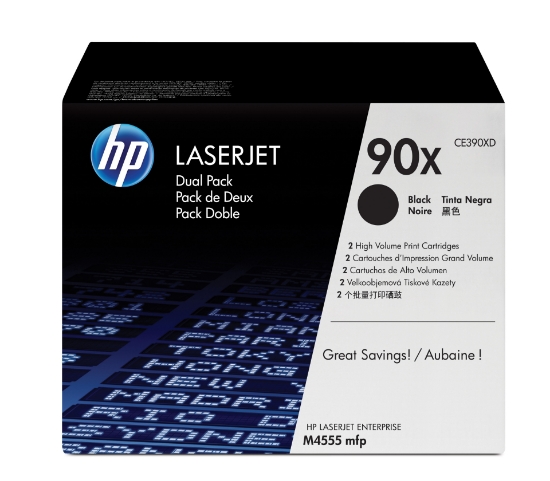 Afbeeldingen van HP 90X originele high-capacity zwarte LaserJet tonercartridge, 2-pack