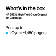 Picture of HP 953XL High Yield Cyan Original Ink Cartridge