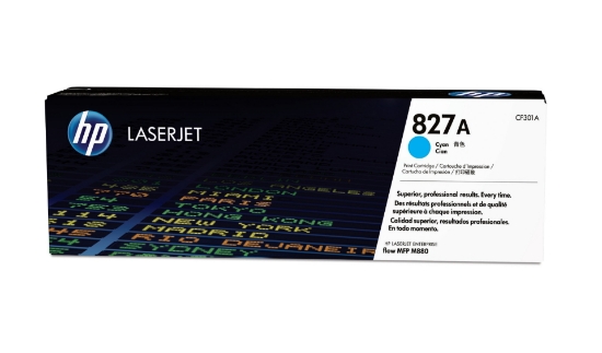 Afbeeldingen van HP 827A originele cyaan LaserJet tonercartridge