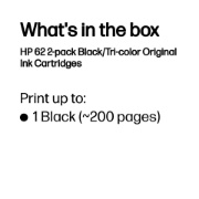 Picture of HP 62 2-pack Black/Tri-color Original Ink Cartridges