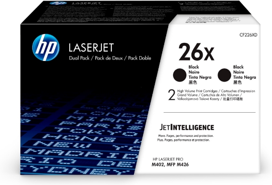 Image de HP 26X LaserJet, lot de 2 cartouches de toner grande capacité authentiques, noir