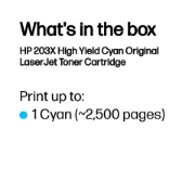 Picture of HP 203X High Yield Cyan Original LaserJet Toner Cartridge