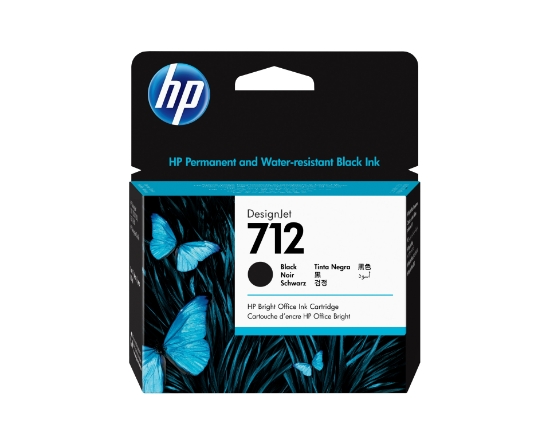 Afbeeldingen van HP 712 80 ml inktcartridge voor DesignJet, zwart