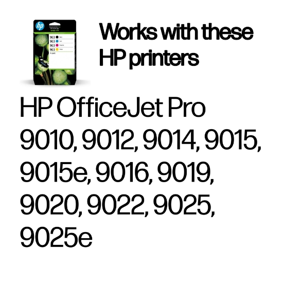 Image de HP 963 Pack de 4 cartouches d'encre Noir/Cyan/Magenta/Jaune authentiques