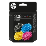 Image de HP 308 Pack de 2 cartouches d’encre authentiques Noir/Trois couleurs