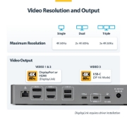 Afbeeldingen van StarTech.com Triple-Monitor USB-C Docking Station, 140W Charging Dock voor MacBook Pro en Windows, 4K 60Hz HDMI of DisplayPort, TAA