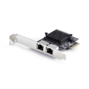 Image de StarTech.com Carte Réseau PCIe Gigabit 5G à 2 Ports, Carte LAN PCI Express 5G/2,5G/1G/100M/10M, Realtek RTL8126, Windows et Linux, Conforme TAA