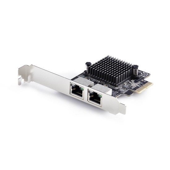 Image de StarTech.com Carte Réseau PCIe Gigabit 5G à 2 Ports, Carte LAN PCI Express 5G/2,5G/1G/100M/10M, Realtek RTL8126, Windows et Linux, Conforme TAA