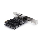 Image de StarTech.com Carte Réseau PCIe Gigabit 5G à 2 Ports, Carte LAN PCI Express 5G/2,5G/1G/100M/10M, Realtek RTL8126, Windows et Linux, Conforme TAA