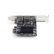 Image de StarTech.com Carte Réseau PCIe Gigabit 5G à 2 Ports, Carte LAN PCI Express 5G/2,5G/1G/100M/10M, Realtek RTL8126, Windows et Linux, Conforme TAA