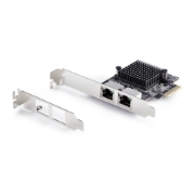 Image de StarTech.com Carte Réseau PCIe Gigabit 5G à 2 Ports, Carte LAN PCI Express 5G/2,5G/1G/100M/10M, Realtek RTL8126, Windows et Linux, Conforme TAA