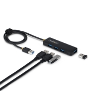 Picture of StarTech.com 4-Port USB-A Hub, 5Gbps, Bus Powered, USB-A to 4x USB-A Mini Hub, Extra Long 2ft/61cm Host Cable, PCR Plastic, Portable Desktop / Laptop USB Hub
