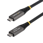 Picture of StarTech.com 2m (6ft) Active USB4 Cable, 40Gbps, 240W PD, 8K 60Hz/4K 240Hz DP2.1 DP40, TPE Jacket, Thunderbolt 4 Compatible USB-C Cable - Black USB-C Cord