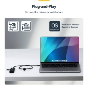 Picture of StarTech.com 4-Port USB-C Hub, 5Gbps, Bus Powered, USB-C to 4x USB-A Mini Hub, Extra Long 2ft/61cm Host Cable, PCR Plastic, Portable Desktop / Laptop USB Hub