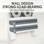 Image de Herzberg HG-03145: Distributeur mural d'essuie-tout, de film alimentaire et de papier d'aluminium pour la cuisine