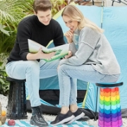 Afbeeldingen van Herzberg HG-04067: Telescopisch Verstelbare Opvouwbare Buitenstoel - Veelkleurig