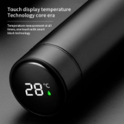 Picture of Herzberg Stainless Steel Thermo Vacuum Bottle with Smart Temperature Display - 500ml Silver
