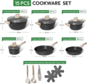 Picture of Just Perfecto JL-27: 15 Pieces Cookware Set - Black