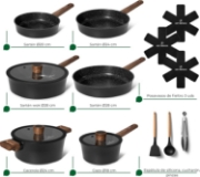 Image de Just Perfecto JL-111: Ensemble de 15 ustensiles de cuisine en granit - Noir