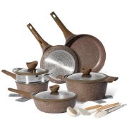 Image de Just Perfecto JL-26: Ensemble de 14 ustensiles de cuisine en granit - Marron