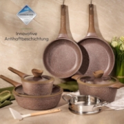 Image de Just Perfecto JL-26: Ensemble de 14 ustensiles de cuisine en granit - Marron