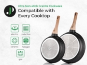 Picture of Just Perfecto JL-30: 14 Pieces Granite Cookware Set with Steamer - Black