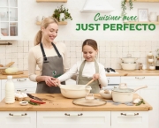 Picture of Just Perfecto JL-31: 13 Pieces Granite Cookware Set - Biege