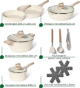 Picture of Just Perfecto JL-31: 13 Pieces Granite Cookware Set - Biege