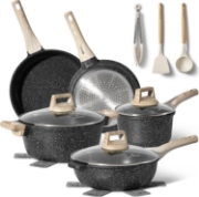 Picture of Just Perfecto JL-32: 13 Pieces Granite Cookware Set - Black