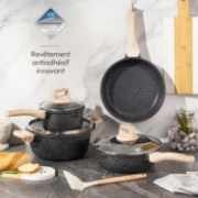 Picture of Just Perfecto JL-32: 13 Pieces Granite Cookware Set - Black