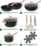 Picture of Just Perfecto JL-32: 13 Pieces Granite Cookware Set - Black