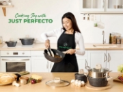 Image de Just Perfecto JL-789: Ensemble de 15 ustensiles de cuisine en granit - Noir