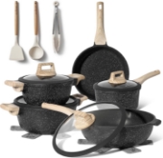 Picture of Just Perfecto JL-889: 14 Pieces Granite Cookware Set - Black