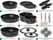 Afbeeldingen van Just Perfecto JL-997: 18-delige granieten kookset - zwart