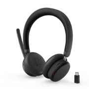 Picture of Lenovo 6550 Headset Wireless Head-band Office/Call center USB Type-C Bluetooth Black
