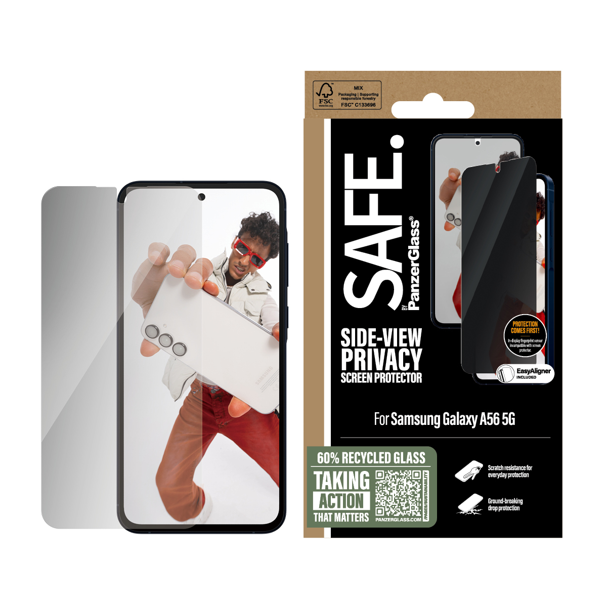 PanzerGlass SAFE. by ® Privacy Screen Protector Samsung Galaxy A56 5G ...