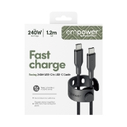 Afbeeldingen van PanzerGlass empower by ® Racing 240W USB-C to USB-C Cable | USB 2.0 | 1.2M | Space Black USB-kabel Zwart