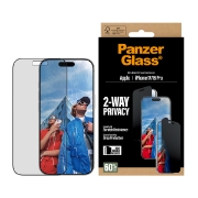Afbeeldingen van PanzerGlass ® 2-Way Privacy Screen Protector iPhone 17 | iPhone 16 Pro | Ultra-Wide Fit w. EasyAligner Doorzichtige schermbeschermer Apple 1 stuk(s)