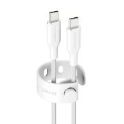 Image de PanzerGlass empower by ® Racing 60W USB-C to USB-C Cable | USB 2.0 | 1.2M | Silver White câble USB Blanc