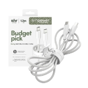 Image de PanzerGlass empower by ® Racing 60W USB-C to USB-C Cable | USB 2.0 | 1.2M | Silver White câble USB Blanc