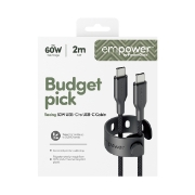 Picture of PanzerGlass empower by ® Racing 60W USB-C to USB-C Cable | USB 2.0 | 2M | Space Black