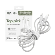 Picture of PanzerGlass empower by ® Racing 60W USB-C to Lightning Cable | USB 2.0 | 1.2M | Silver White