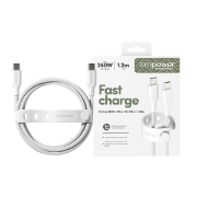 Picture of PanzerGlass empower by ® Racing 240W USB-C to USB-C Cable | USB 2.0 | 1.2M | Silver White