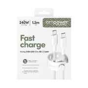 Picture of PanzerGlass empower by ® Racing 240W USB-C to USB-C Cable | USB 2.0 | 1.2M | Silver White